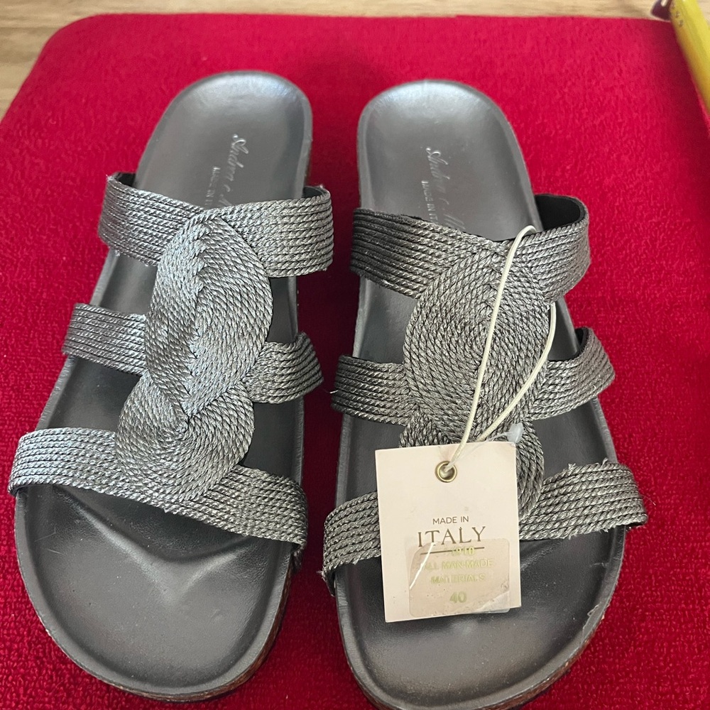 Silver Strappy Sandals
